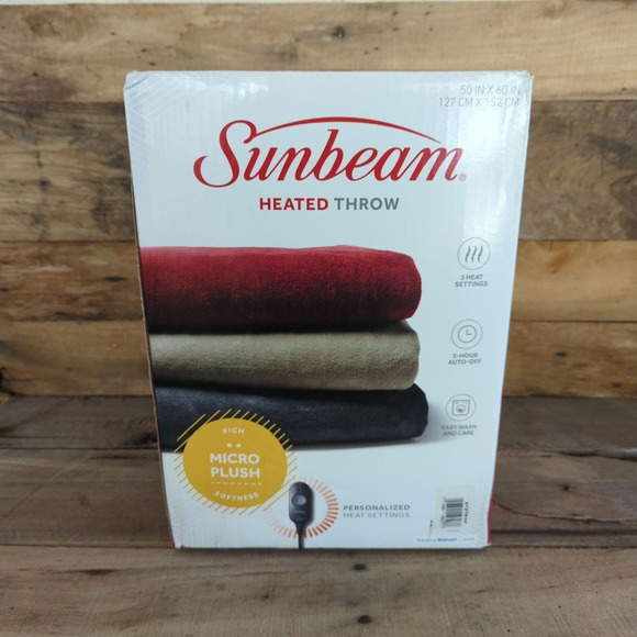 Sunbeam Micro Plush Heated Throw Blanket - Picture 4 of 8